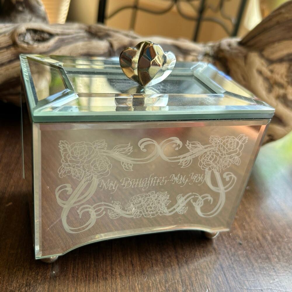 Bradford exchange my daughter my joy mirrored glass music box